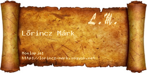 Lőrincz Márk névjegykártya